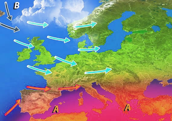 meteo correnti calde fredde